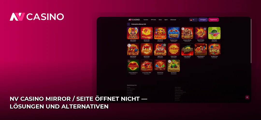 NV Casino Mirror / Seite öffnet nicht — Lösungen und Alternativen