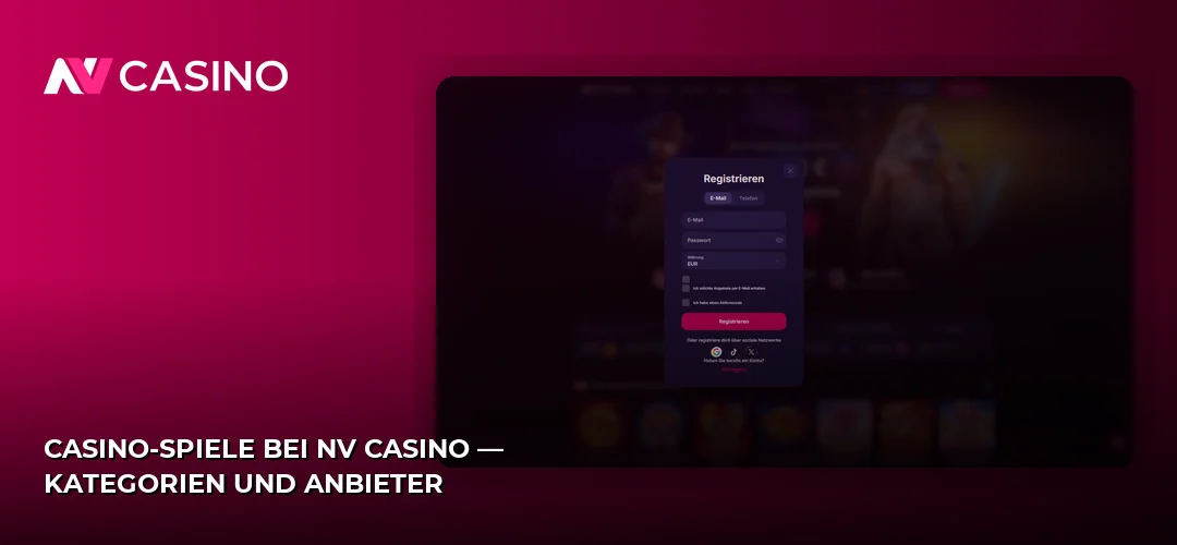 Casino-Spiele bei NV Casino — Kategorien und Anbieter