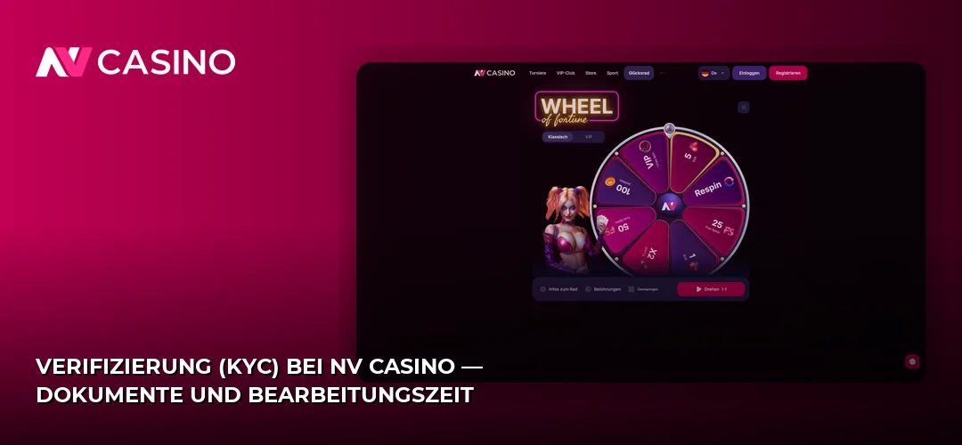 Verifizierung (KYC) bei NV Casino — Dokumente und Bearbeitungszeit
