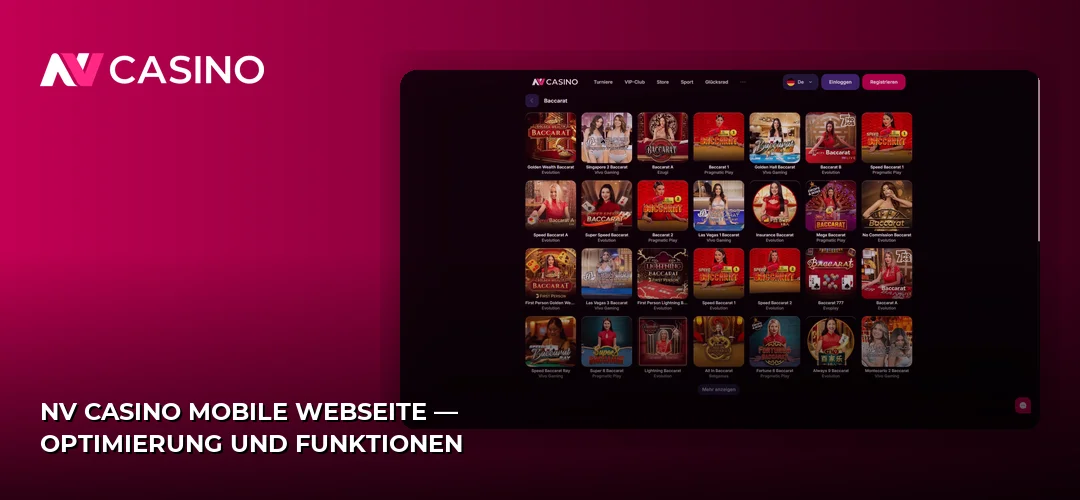NV Casino mobile Webseite — Optimierung und Funktionen