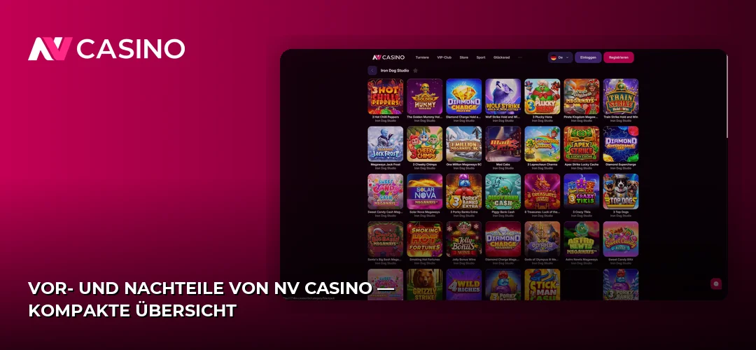 Vor- und Nachteile von NV Casino — Kompakte Übersicht