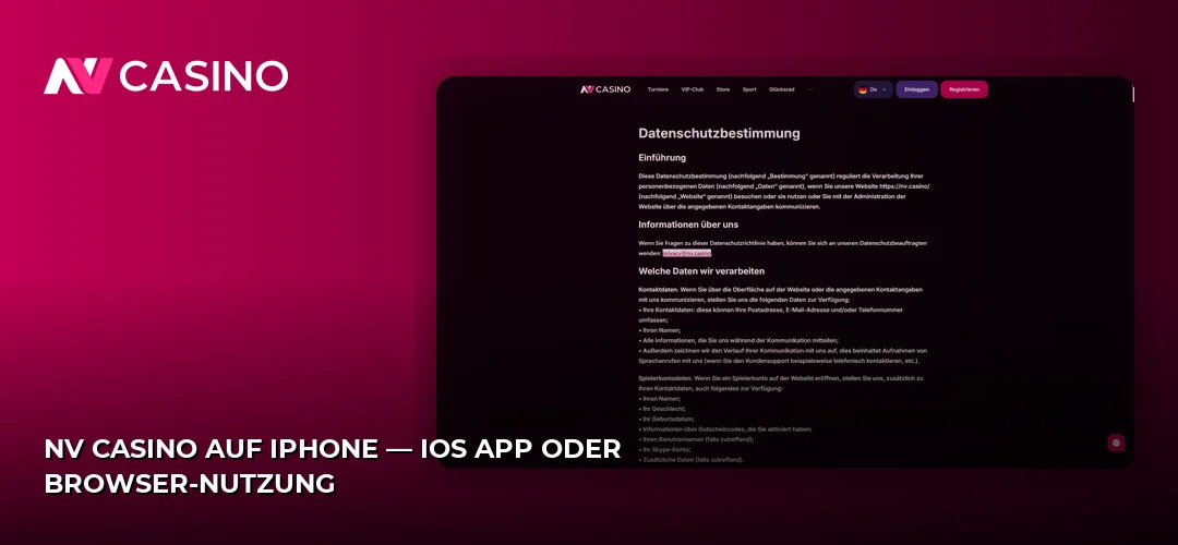 NV Casino auf iPhone — iOS App oder Browser-Nutzung