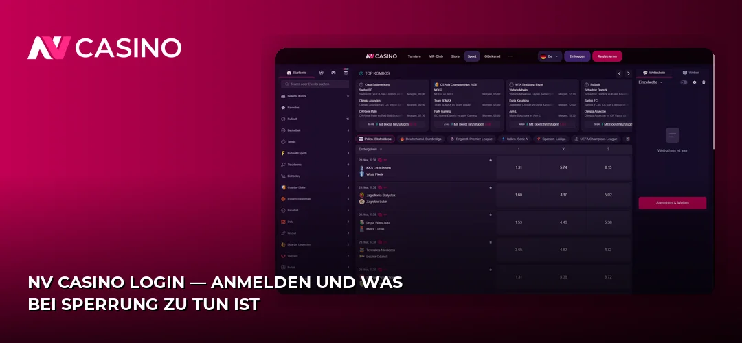 NV Casino Login — Anmelden und was bei Sperrung zu tun ist
